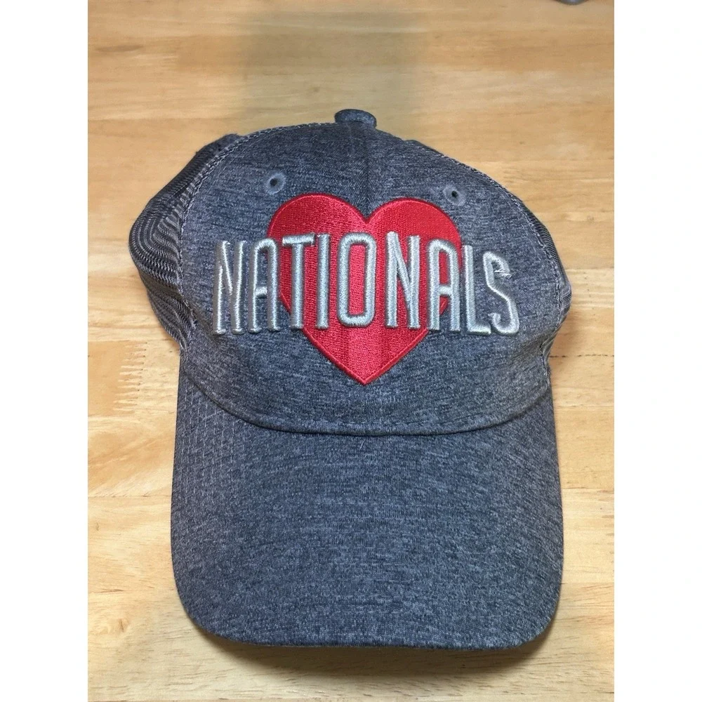 Women's Washington‎ Nationals New Era Graphite Snapped Love 9TWENTY Adjustable